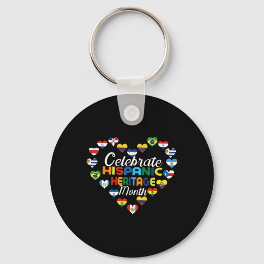 Spaanse vlaggen vieren Spaans erfgoed Sleutelhanger (Voorkant)