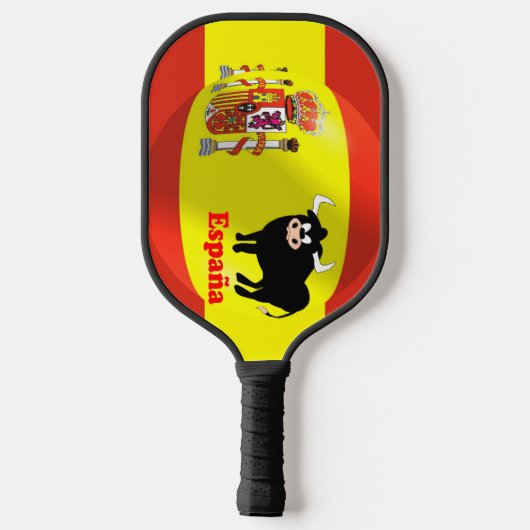 Spaanse vlaggenzwarte stip pickleball paddle (Achterkant)