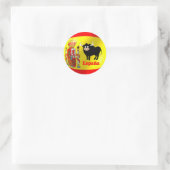 Spaanse vlaggenzwarte stip ronde sticker (Tas)