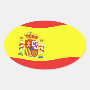 Spaanse Vlagsticker Ovale Sticker