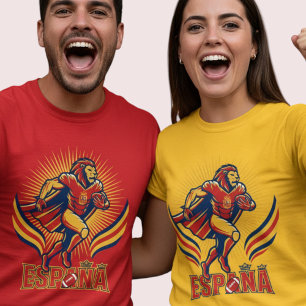 Spaanse Voetbal Leeuw Held Nationale Trots Actie K T-shirt