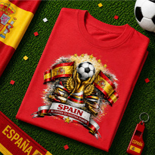 Spaanse Voetbalfan La Roja Voetbal Wereldkampioens T-shirt