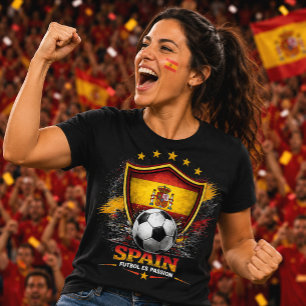 Spaanse Voetbalfan La Roja Voetbal WK Futbol Tri-Blend Shirt