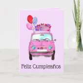 Spaanse vogelretro Fiat 500 Kaart (Voorkant)