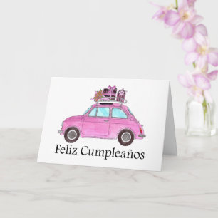 Spaanse vogelretro Fiat 500 Kaart