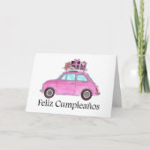 Spaanse vogelretro Fiat 500 Kaart (Voorkant)