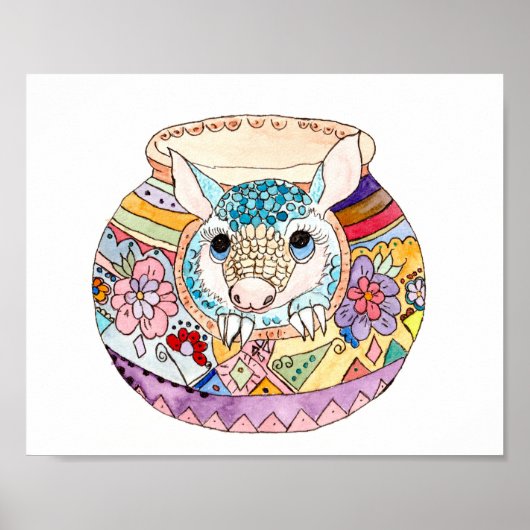 Spaanse volkskunst baby armadillo poster (Voorkant)