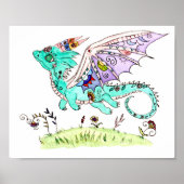 Spaanse volkskunst baby dragon poster (Voorkant)