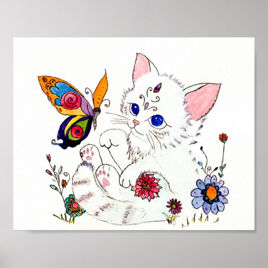 Spaanse volkskunst kitten poster (Voorkant)