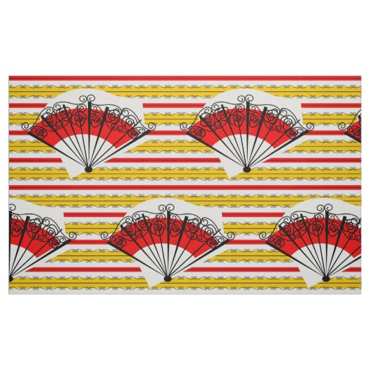 Spaanse waaier streep stof grote print (Fat Quarter)