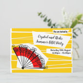 Spaanse waaier uitnodiging landschap (Staand voorkant)