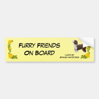 Spaanse Waterdog en Gele Rozen Bumpersticker
