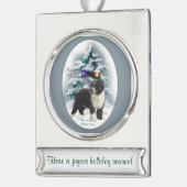 Spaanse Waterhond Gepersonaliseerde Kerstmis Verzilverd Banner Ornament (Links)