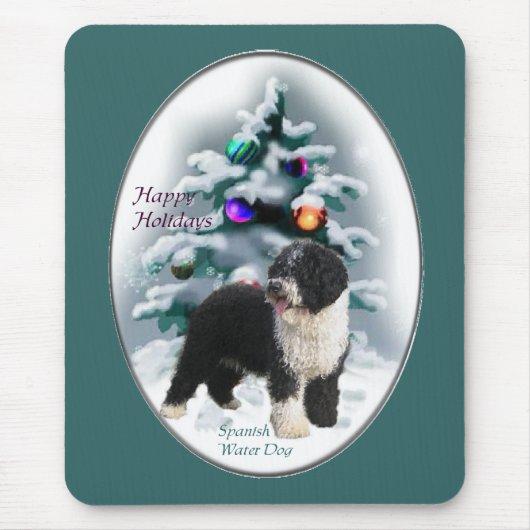 Spaanse Waterhond Kerstcadeaus Muismat (Voorkant)