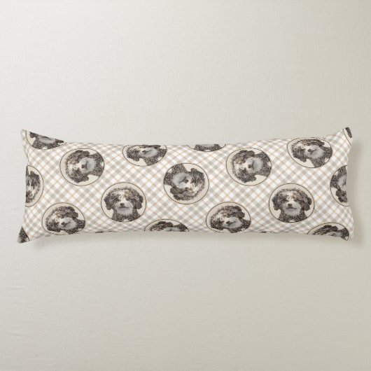 Spaanse Waterhond Schilderen Bruine Bicolor Dog Ar Lichaamskussen (Voorkant)