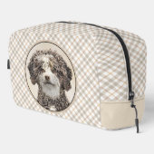 Spaanse Waterhond Schilderen Bruine Bicolor Dog Ar Toilettasje (Rechterhoek)