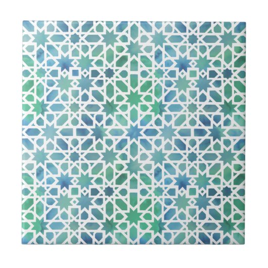 Spaanse Waterverf Mosaic Tegeltje (Voorkant)