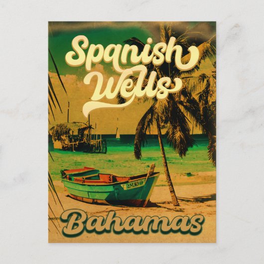Spaanse Wells Island Bahamas Souvenirs 60s Briefkaart (Voorkant)