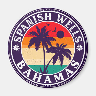 Spaanse Wells Island Bahamas Souvenirs 60s Magneet