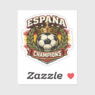 Spaanse wereldkampioenen voetbal vintage badge R Sticker