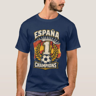 Spaanse wereldkampioenen voetbal vintage badge R T-shirt