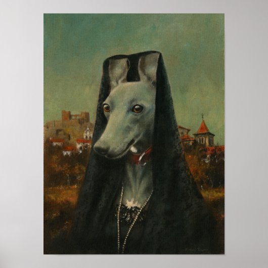 Spaanse Whippet Lady Print (Voorkant)