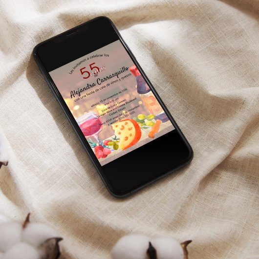 Spaanse wijn- en kaasproeverij Chic 55ste verjaard Kaart