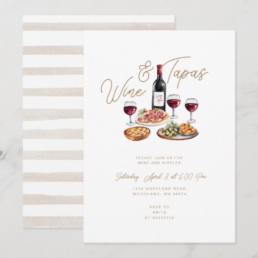 Spaanse wijn en tapas Mexicaanse uitnodiging (Voorkant / Achterkant)