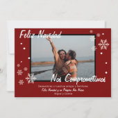 Spaanse Winter Verlovingsfeest Rode Sneeuwvlok Ker Aankondiging (Voorkant)