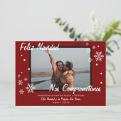 Spaanse Winter Verlovingsfeest Rode Sneeuwvlok Ker Aankondiging (Staand voorkant)