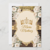 Spaanse witte crème bloemhout Mis Quince Kaart (Achterkant)