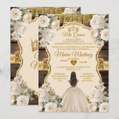 Spaanse witte crème bloemhout Mis Quince Kaart (Voorkant / Achterkant)