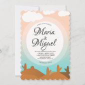 Spaanse woestijn Boda Cactus Sunrise Weddenschap Kaart (Voorkant)