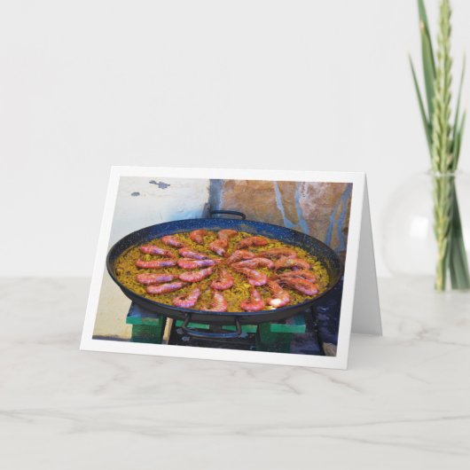 Spaanse Zeevruchtenkeuken in Paella-schaal Kaart (Voorkant)