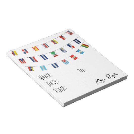 Spaanssprekende landen Hall Pass notitieblok (Schuin)