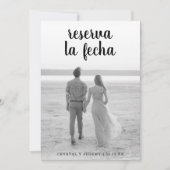 Spaanstala La Fecha Black Script Photo Save The Date (Voorkant)