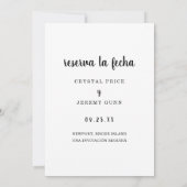 Spaanstala La Fecha Black Script Photo Save The Date (Achterkant)