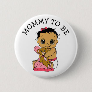 Spaanstalige Baby mam om het Baby shower van meisj Ronde Button 5,7 Cm