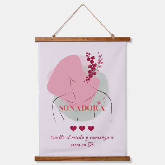 Spaanstalige tekst | Inspirerend citaatbeheer Hangend Wandkleed (Voorkant)