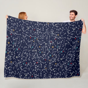 Spaappatroon fleece deken