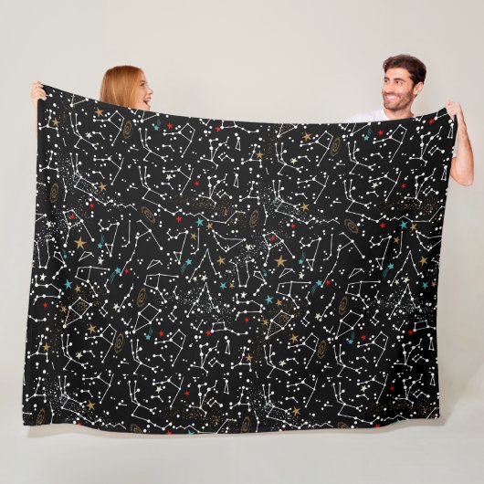Spaappatroon fleece deken (In situ)