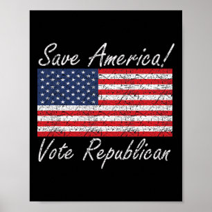 Spaar Amerika Stem Republikeins Trump Poster