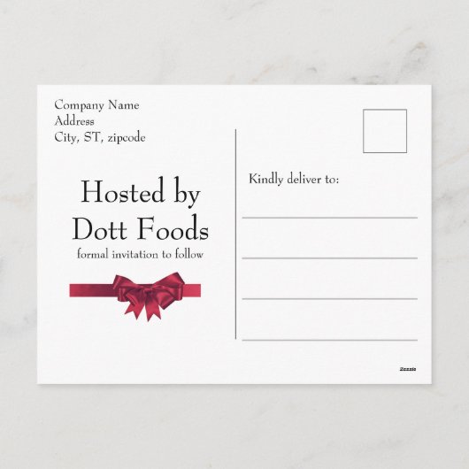 Spaar Datum Rode Glitter Druppels Bedrijfs Kerst Feestdagenkaart (Achterkant)