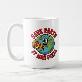 Spaar de Aarde Die heeft Pizza Funny Environmental Koffiemok