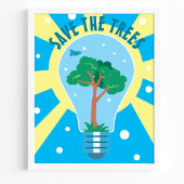 Spaar De Bomen Lichtbol Milieuvriendelijk Poster