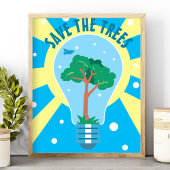 Spaar De Bomen Lichtbol Milieuvriendelijk Poster