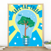 Spaar De Bomen Lichtbol Milieuvriendelijk Poster
