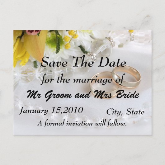 Spaar de Dag Ansichtkaart Aankondigingskaart (Voorkant)