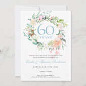 Spaar de Datum 60ste Verjaardag Rozen Guirlande Save The Date (Voorkant)