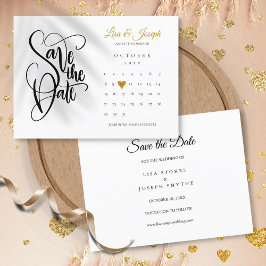 Spaar de Datum Agenda Goud Hart Liefde Postkaart Aankondigingskaart
